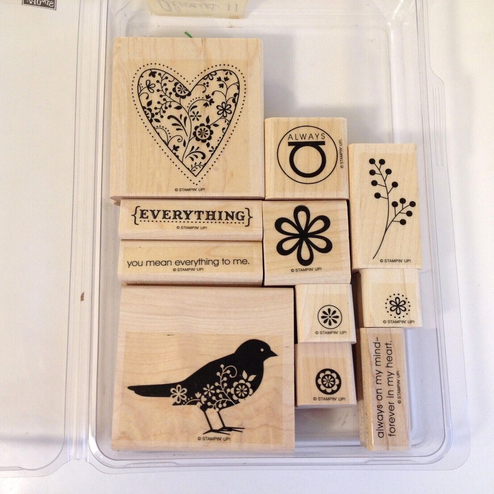 Stampin’ Up!  Always Set of 11 Tags New Open Box #113620 Wood Mounted